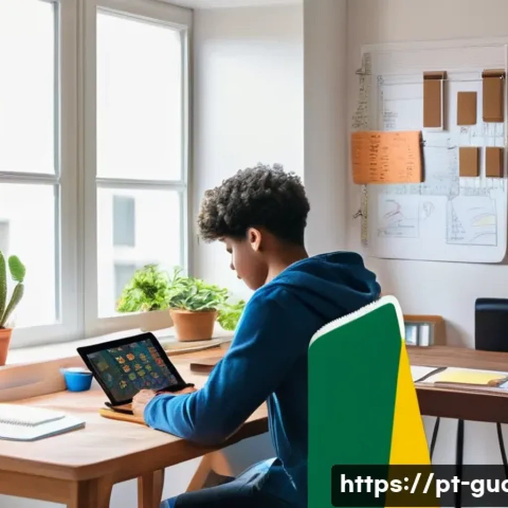 경비지도사 시험 난이도 높은 과목 공략법 - A focused study environment showing a young adult student sitting at a modern desk in a cozy room de...